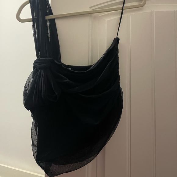 Maeve by Anthropologie Black One Shoulder Top - Picture 3 of 3